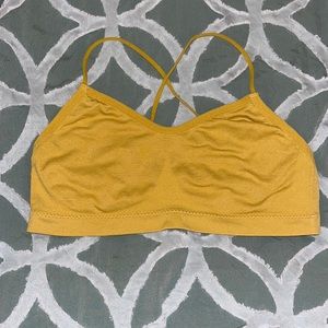 Yellow sports bra